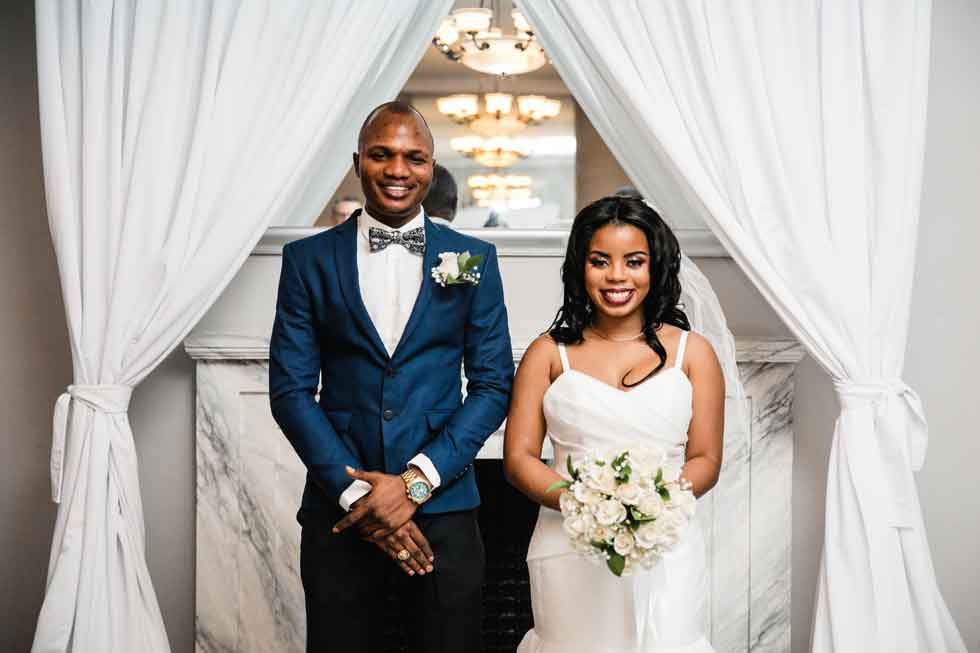 Ceremony Arch with Wedding Couple